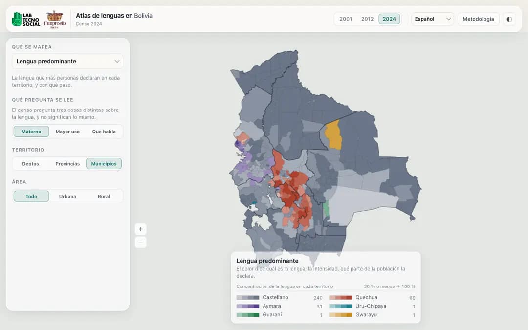Captura 1 de Atlas de lenguas en Bolivia