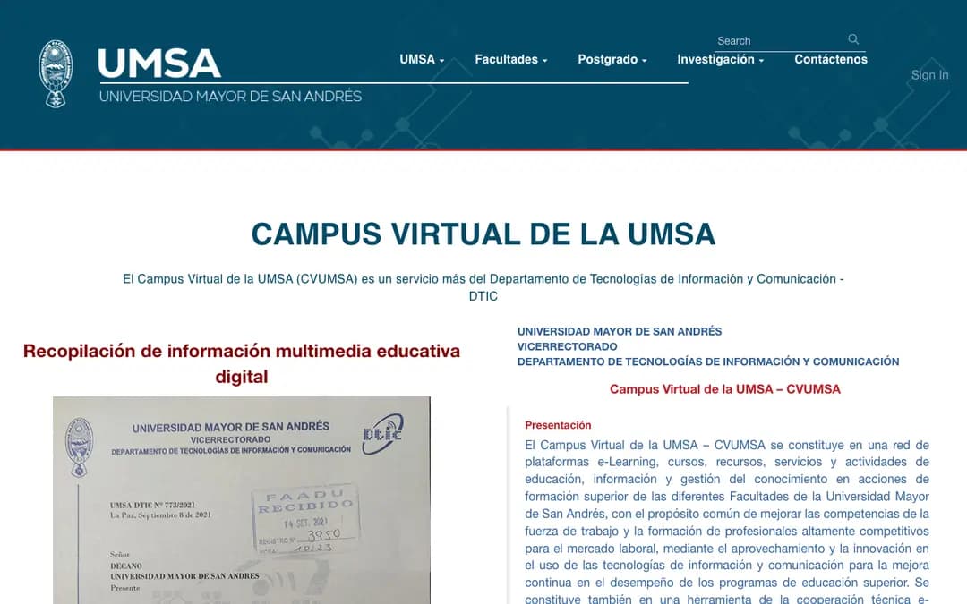 Captura 1 de Campus Virtual UMSA