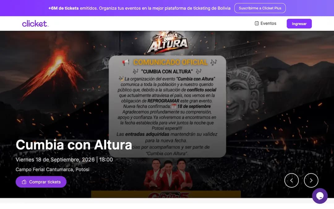 Captura 1 de Clicket.bo