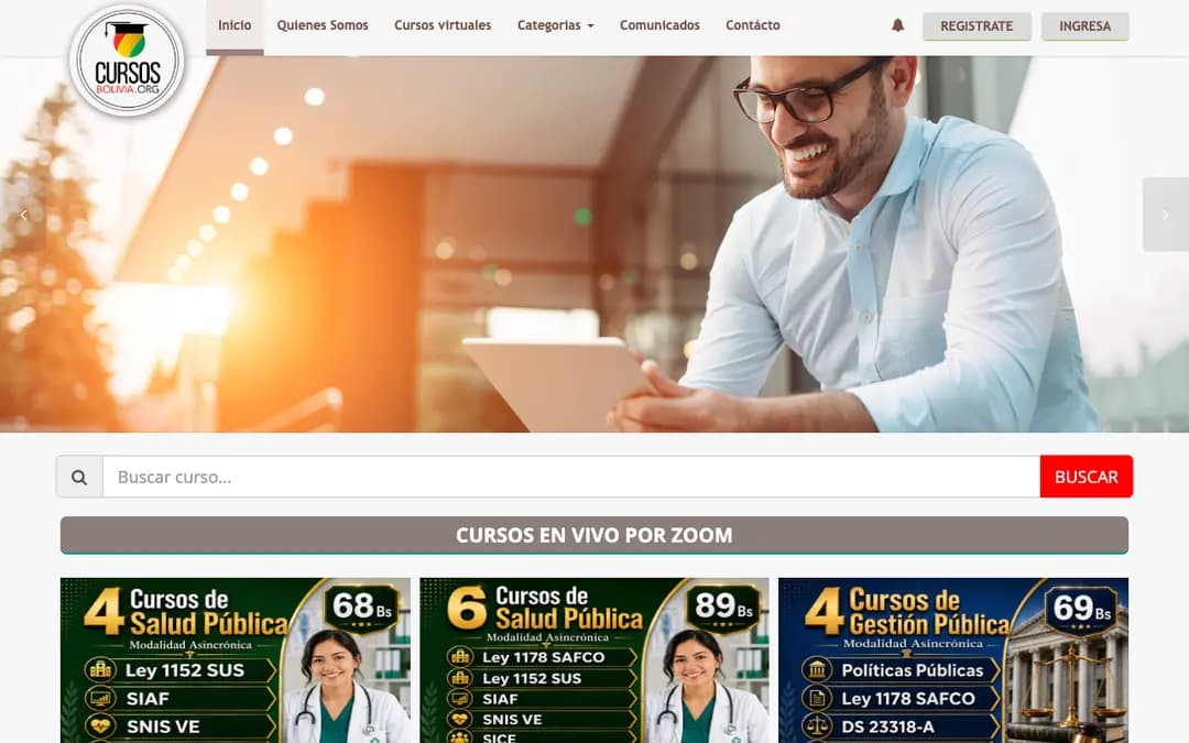 Captura 1 de Cursos Bolivia