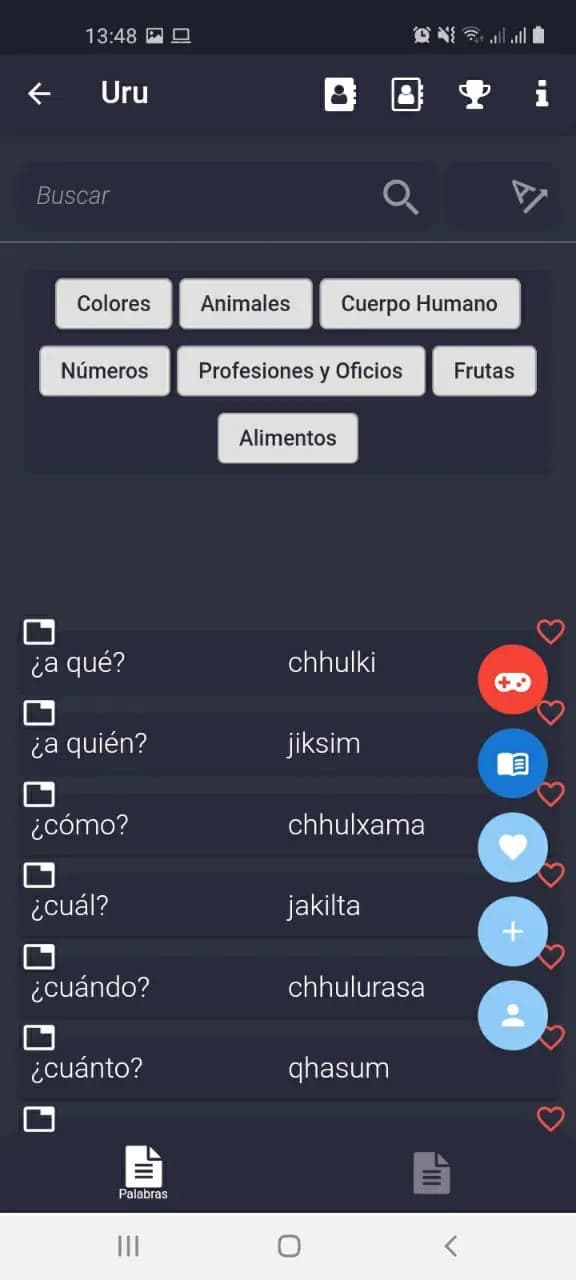 Captura 1 de Diccionario Uru