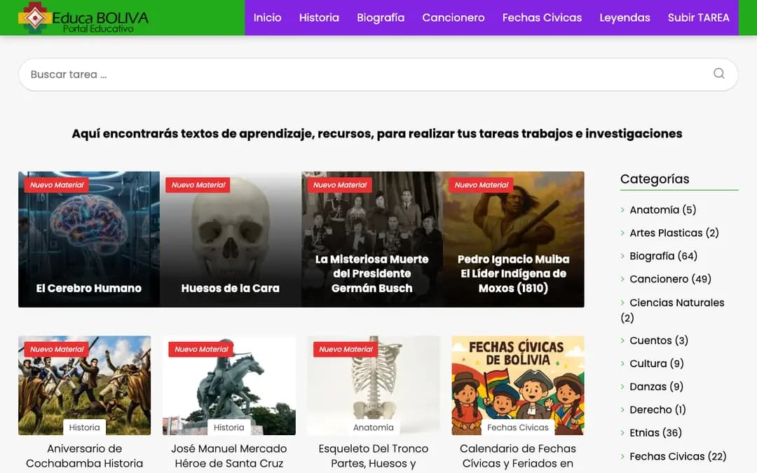 Captura 1 de EducaBolivia (Portal)