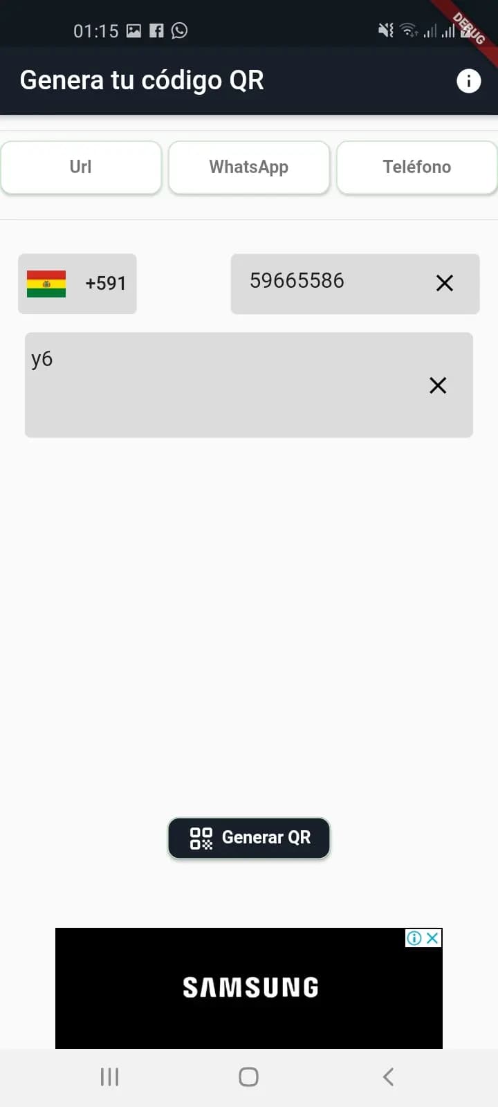 Captura 1 de Generador QR