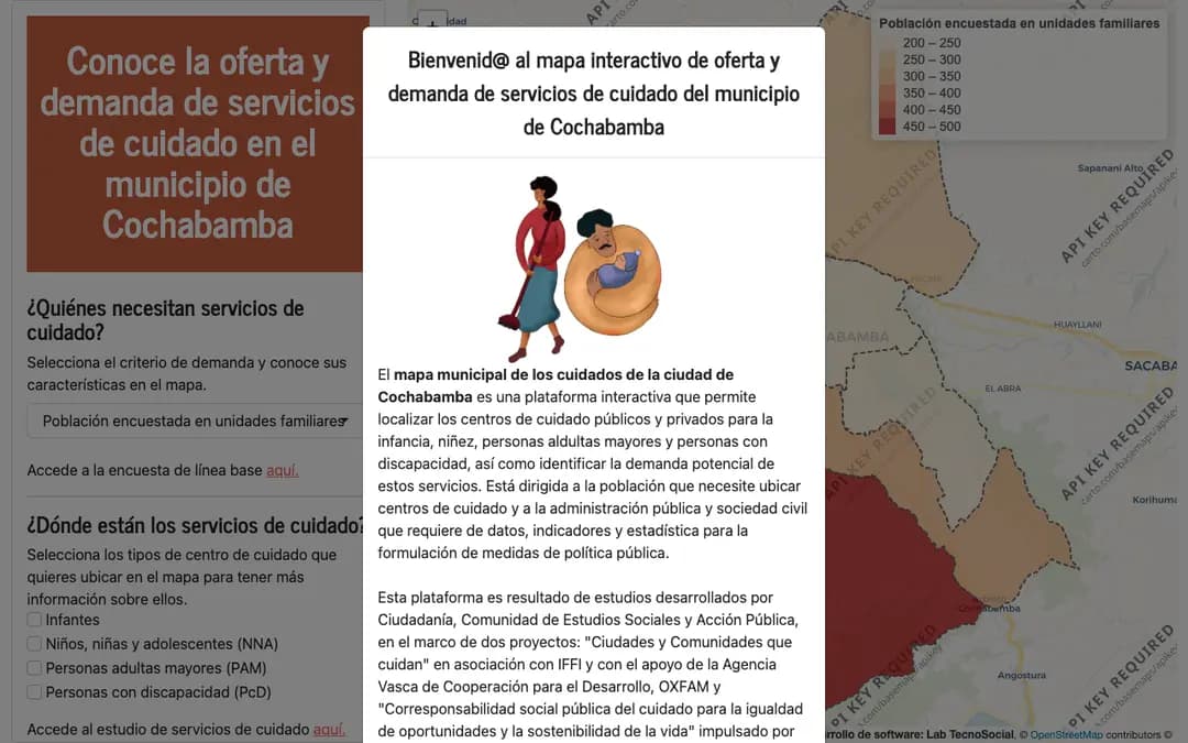 Captura 1 de Mapa de cuidados de Cochabamba