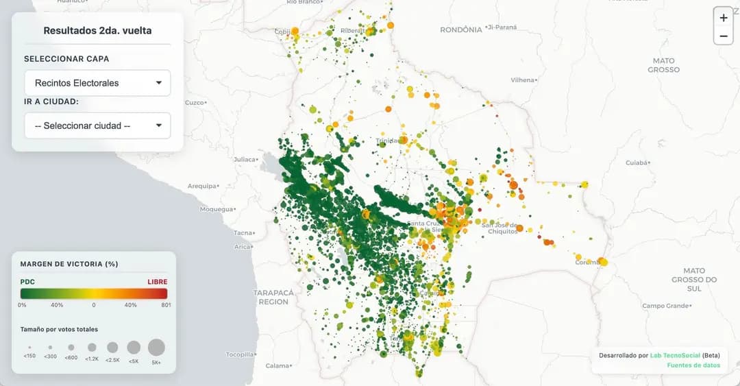Captura 1 de Mapa de resultados de la segunda vuelta 2025