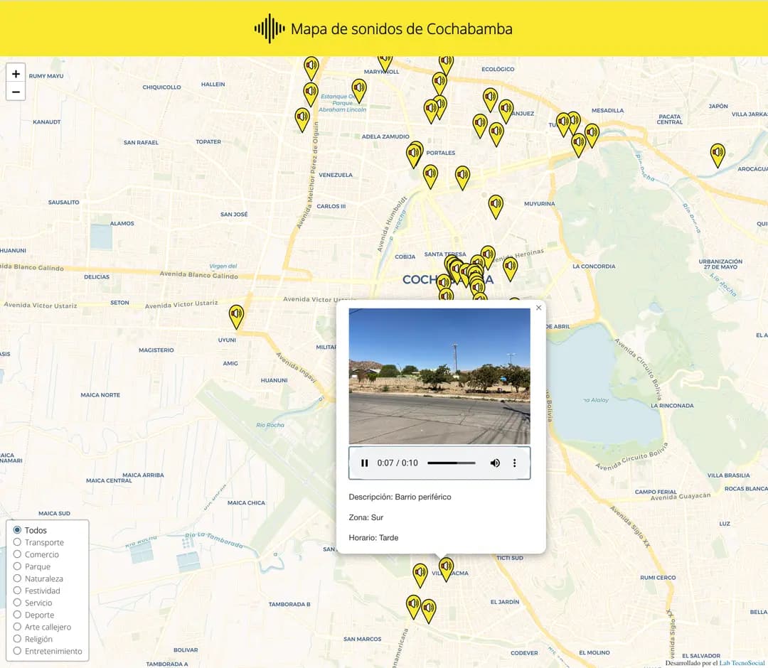 Captura 1 de Mapa de sonidos de Cochabamba