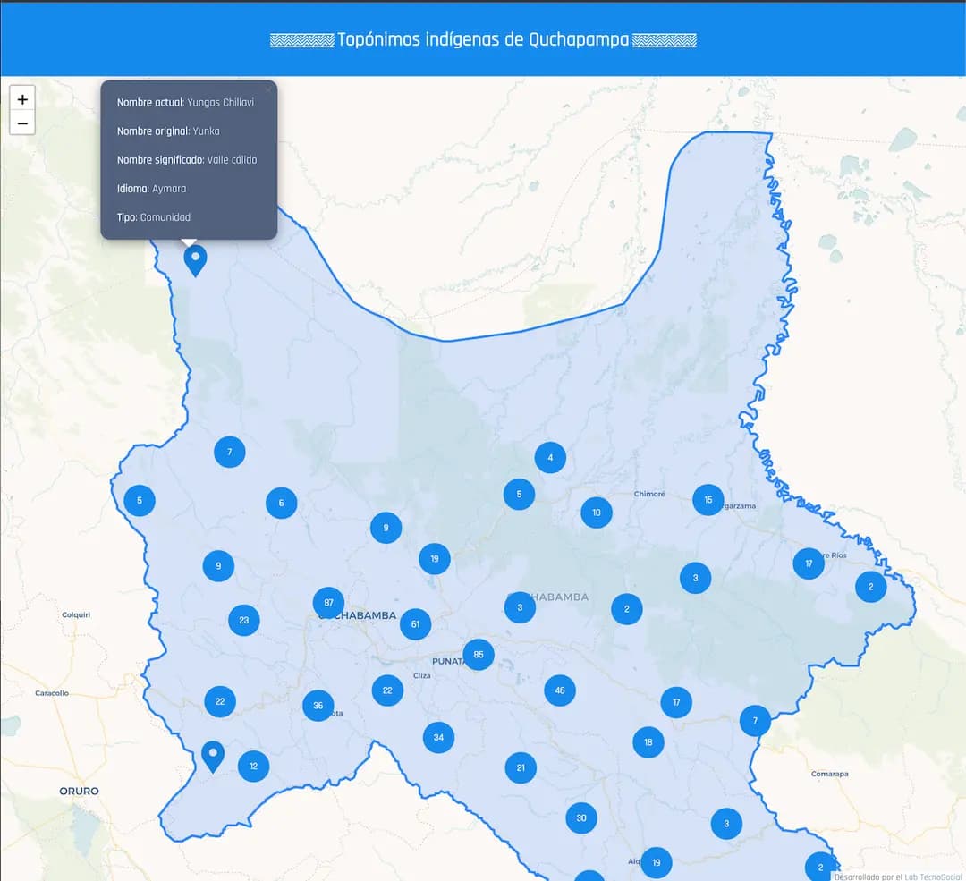 Captura 1 de Mapa de Topónimos Indígenas de Quchapampa
