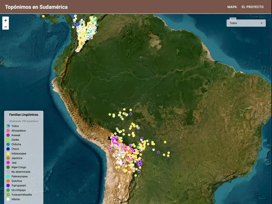 Captura 1 de Topónimos en Sudamérica