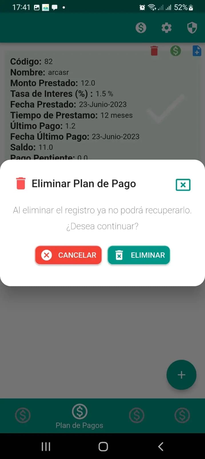 Captura 1 de Plan de Pagos