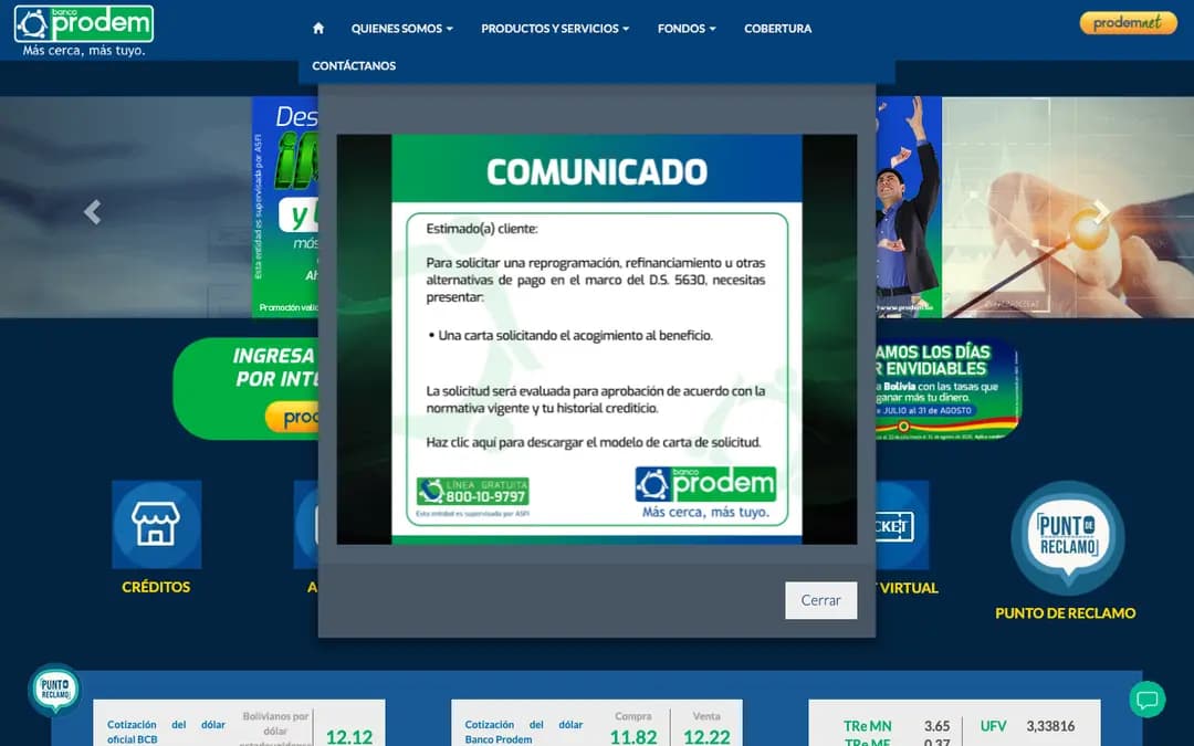 Captura 1 de PRDMóvil (Banco Prodem)