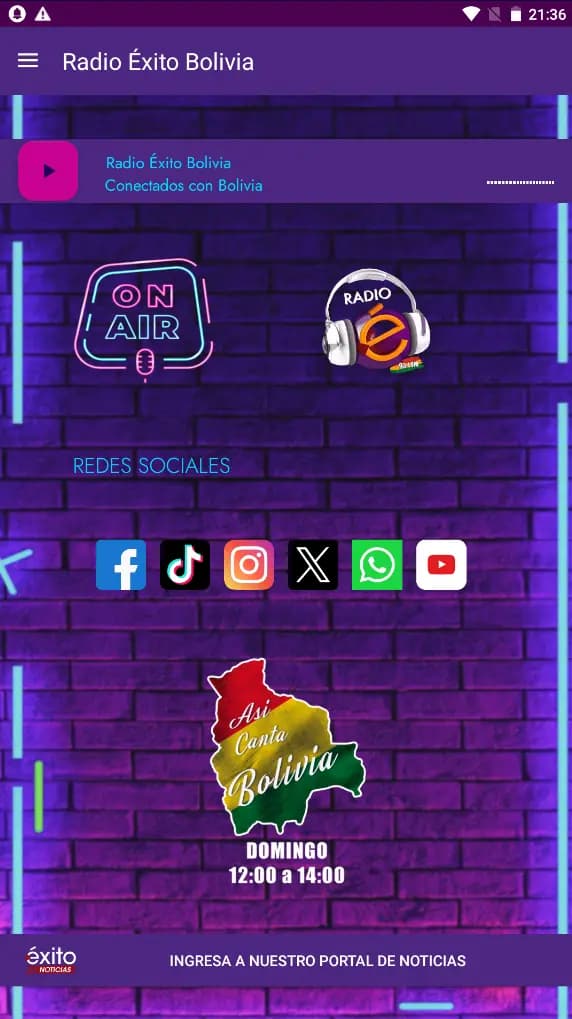 Captura 1 de Radio Éxito Bolivia