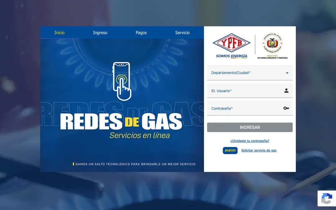 Captura 1 de Redes de Gas en Línea (YPFB)