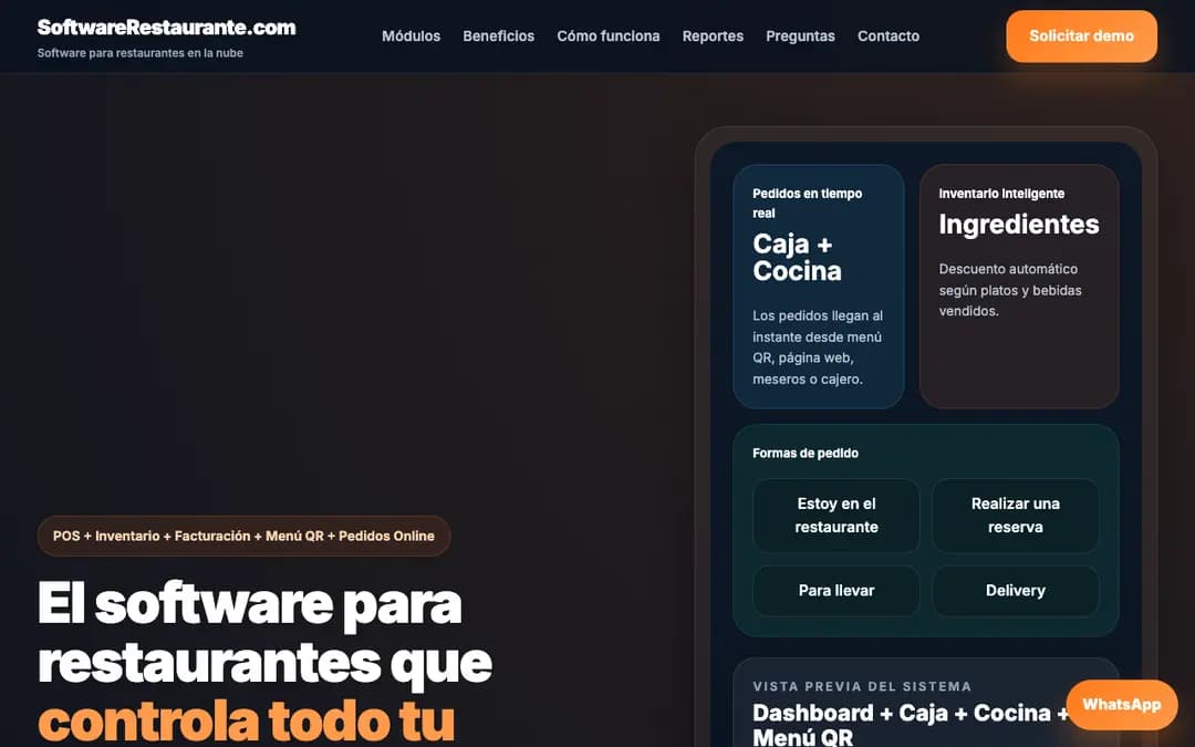 Captura 1 de SoftwareRestaurante.com